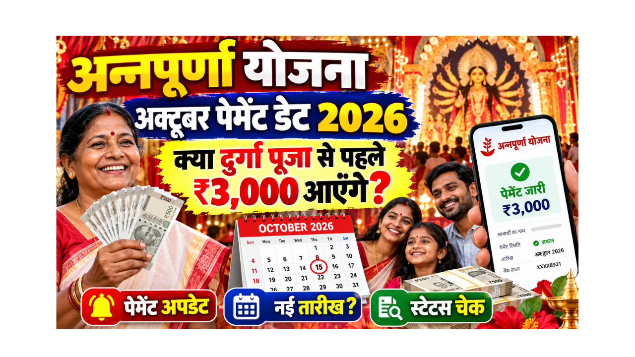 Silayi Machine Table Annapurna Yojana October Payment Date 2026 Will the ₹3,000 Come Before ...